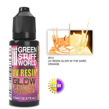 Ультрафіолетова смола Green Stuff World: Uv Resin 17ml Orange - Glow In The Dark