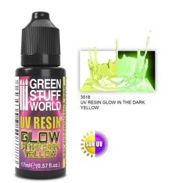 Ультрафіолетова смола Green Stuff World: Uv Resin 17ml Yellow - Glow In The Dark