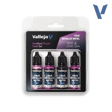 Набір акрилових фарб Vallejo: True Metallic Metal Sets: Amethyst Purple Paint Set