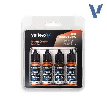 Набір акрилових фарб Vallejo: True Metallic Metal Sets: Ancient Copper Paint Set