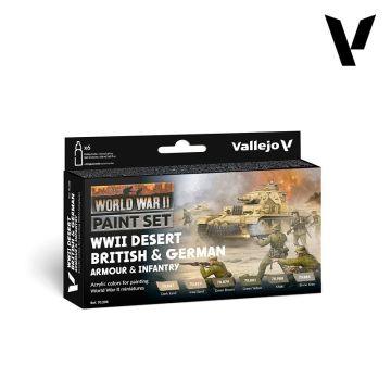 Набір акрилових фарб Vallejo: Model Color: WWII Desert British & German Armour & Infantry