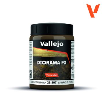 Акрилова паста Vallejo: Diorama FX: Thick Mud: European Mud (200 ml)