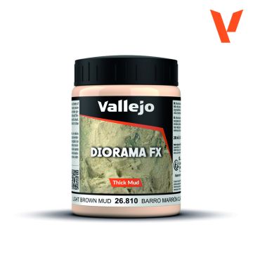 Акрилова паста Vallejo: Diorama FX: Thick Mud: Light Brown Mud (200 ml)