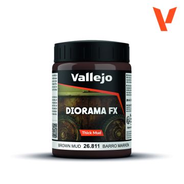 Акрилова паста Vallejo: Diorama FX: Thick Mud: Brown Mud (200 ml)