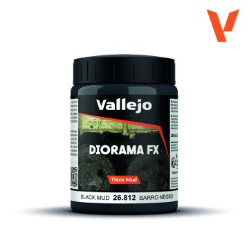 Акрилова паста Vallejo: Diorama FX: Thick Mud: Black Mud (200 ml)