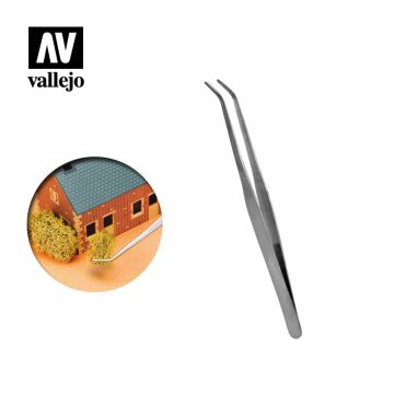Пінцет з вигнутими кінчиками Vallejo: Curved Tip Stainless Steel Tweezers (175 mm)