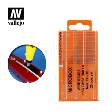 Набір свердел Vallejo: Set of 20 Drill Bits, no. 61-80