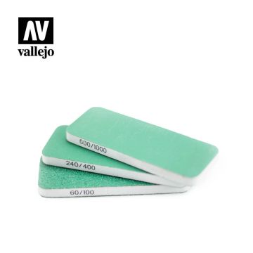 Набір наждачних брусків Vallejo: Set of 3 Flexi Sanders Dual-Grit (80x30x6 mm)