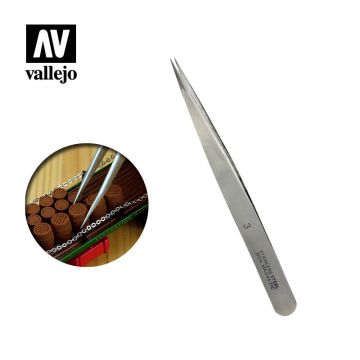 Пінцет з прямими тонкими кінчиками Vallejo: Straight Fine Tweezers (120 mm)