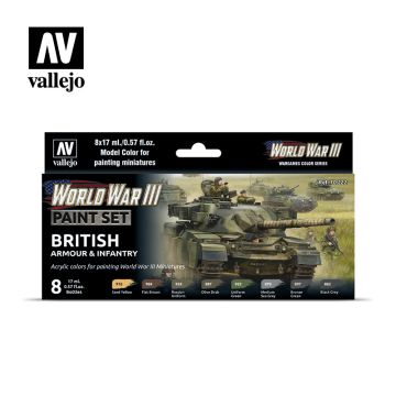 Набір акрилових фарб Vallejo: Model Color: WWIII British Armour & Infantry