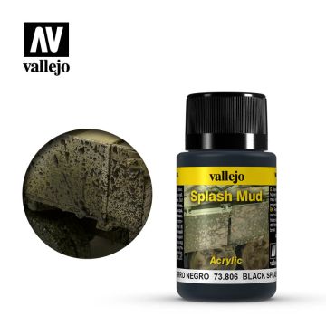 Акрилова паста Vallejo: Weathering FX: Splash Mud: Black Splash Mud