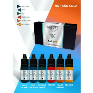 Набір акрилових чорнил Kimera Kolors: Velvet Inks – Hot and Cold (6х15 ml)