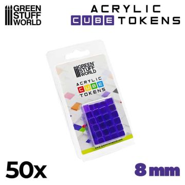 Набір акрилових жетонів Green Stuff World: Violet Cube Tokens 8mm