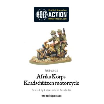 Мініатюра Warlord Games Bolt Action: Afrika Korps Kradschutzen Motorcycle