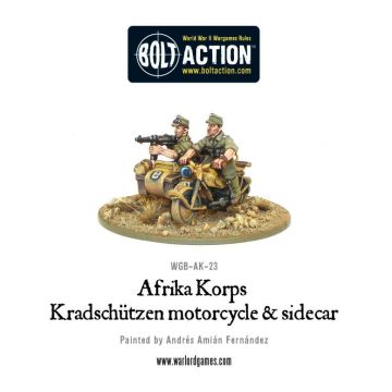 Мініатюра Warlord Games Bolt Action: Afrika Korps Kradschutzen Motorcycle And Sidecar