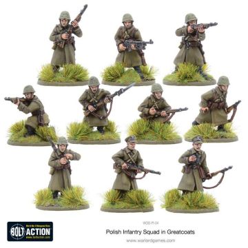 Набір мініатюр Warlord Games Bolt Action: Polish Infantry Squad In Greatcoats