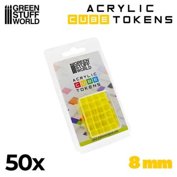 Набір акрилових жетонів Green Stuff World: Yellow Cube Tokens 8mm